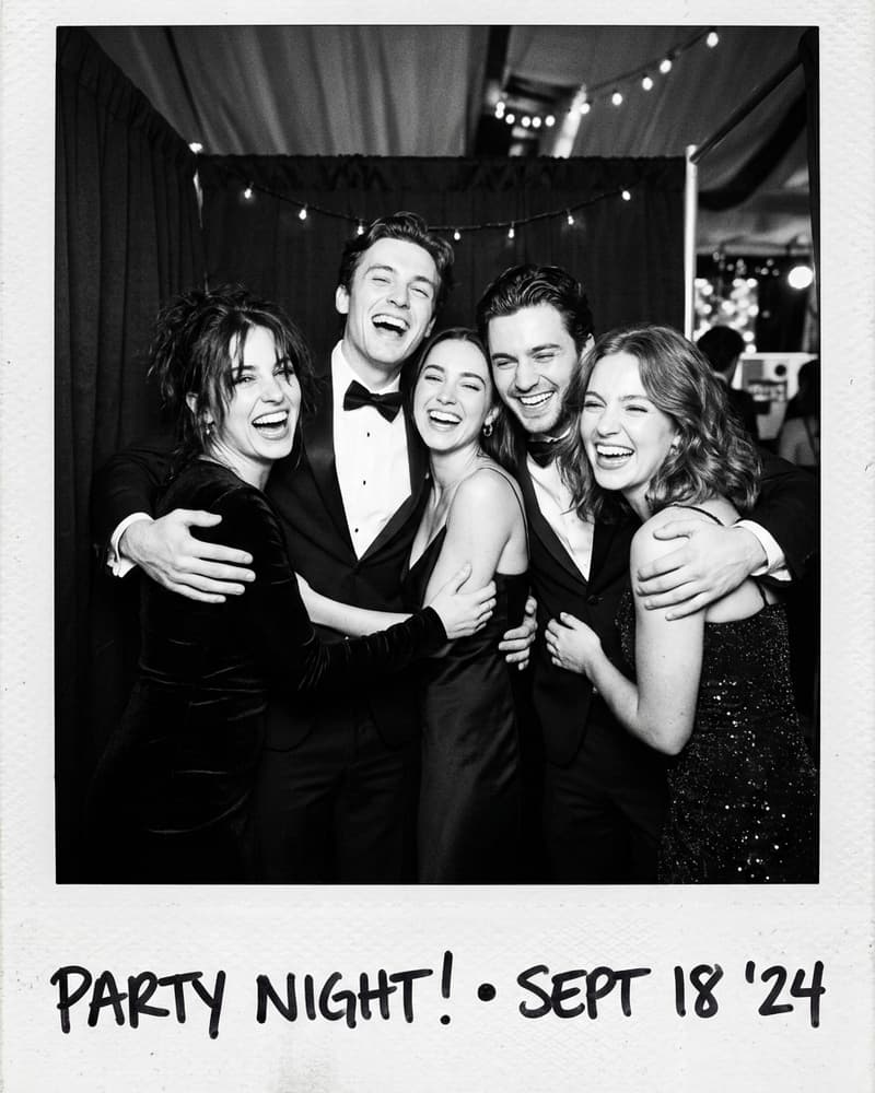 Polaroid photo of friends laughing
